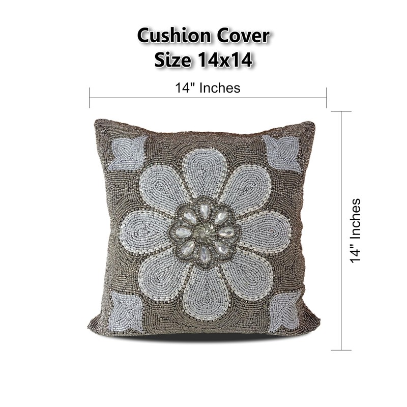 Beaded Throw Pillow Cover/Euro Sham/Cushion Sham, Super Luxury Soft Pillow