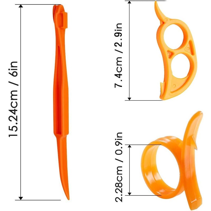 Orange Citrus Peelers, Cosmer Set of 15 Plastic Easy Slicer