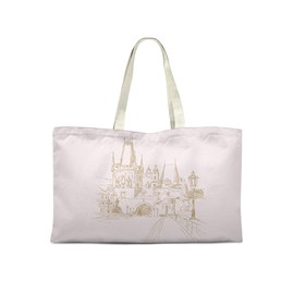 Le Jardin du Lin Printed Shopping Bag, Reusable Bag, Foldable, Fabric Bag with Two Long Handles, Size: 50 x 40 cm