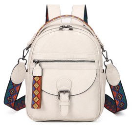 KL928 Women's Backpack Small Women's Backpack 2 in 1 Backpack Bag Soft PU Leather Daypacks Backpacks Waterproof School Bags Women's Backpack Handbags for Travel, Work, Shopping, Light Gray, Casual