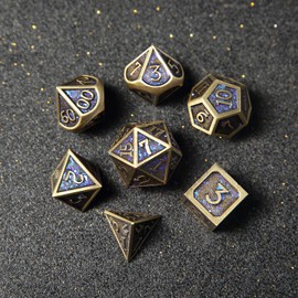 Metal DND Dice Set 7 DND Dice Polyhedral Dice D20 D12 D10 D% D8 D6 D4 for Dungeons & Dragons RPG Board Table Games RPG Board RPG MTG Games