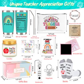Teacher Appreciation Gifts for Women, Teacher Gifts, Teacher Christmas Gifts, Back to School Gifts, Teacher Birthday Gifts, Retirement, Thank You Gifts for Teachers, 20 OZ Teacher Tumbler Gifts Basket