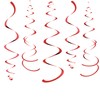 WEVEN Red Party Hanging Swirl Decorations Plastic Streamer for Ceiling,