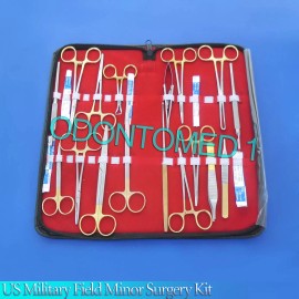 ODM 78 Pcs O.r Grade Us Military Field Minor Surgery Kit Gold Handle Instrum Ds-126