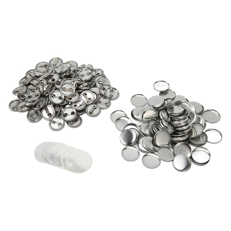 100 Sets Blank Button Badge Parts Set Round Shape Rust