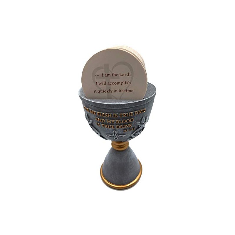 Holy Land Market Communion Chalice/Cup with 150 Biblical Verses, Stone,