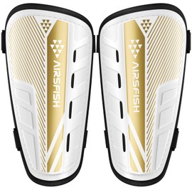 Shin Pads Boys Certified Airsfish Kids Shin Pads with Ankle Protection,High Strength Shin Pads,Breathable Non Slip Extended Adjustable Straps,Protective Football Equipment for Boys and Girls