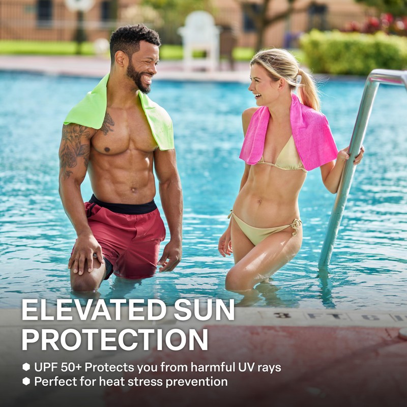 COLD FACTOR Premium Cooling Neck Towel 13" x 29.5" (Lime)