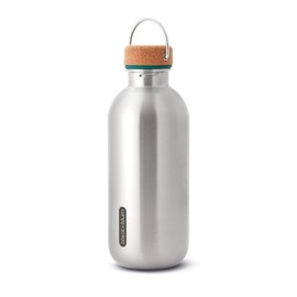 BLACK + BLUM Stainless Steel Water Bottle, Ocean, Stainless Steel Drinking Bottle, 600 ml, 100% Leak-Proof, Extra Light Water Bottle with Sturdy Wood Fibre/PP Lid, Stainless Steel Bottle for Everyday