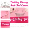 CURASA Birthday Sash and Crown Birthday Princess Crown Hot Pink