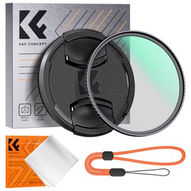 K&F Concept 43mm Black Mist 1/4 Filter Soft Effect Lens Cap + 1 Cleaning Cloth Included for Contrast Adjustment Soft Drawing Filter, Multi-Layer Nano Coating, Aviation Aluminum Material, Thin Border,