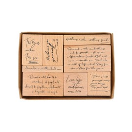MissOrange Wooden Rubber Stamp Set English Creative Stamp Set for Craft Card Scrapbooking Notebook, Set of 8 M-12
