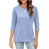 JomeDesign Womens Tops Summer 3/4 Sleeve Shirts Loose Casual Tunic