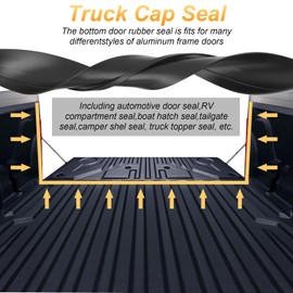 6 ft Truck Cap Rubber Weather Seal, for Car Camper, RV, Boat, Truck Door and Home Applications # 4017020000