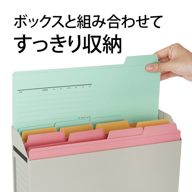 PLUS FL-064IF Cut Folder, Recycled Paper, 4 Stacks, A4-E, 3