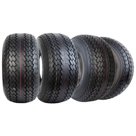 Set 4 Wolf Pack 18X8.5-8 4PR Golf Cart Tires Non-Directional Tubeless Tire Multi-Terrain Tire with Superior Traction and Mud-Resistant Self-Cleaning Tread Design for Long-Lasting Performance
