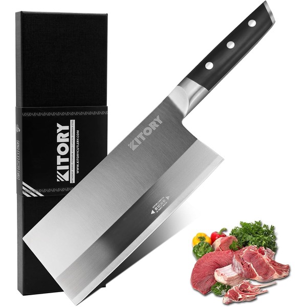 Kitory Meat Cleaver Knife 7"- Front Cutting Behind Chopping -