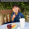 1Above 100Pk Disposable Wooden Cutlery Set, 100% Natural and Biodegradable,