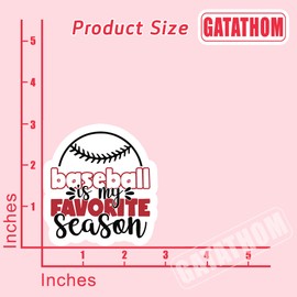 (3pcs) Baseball Stickers – “Baseball is My Favorite Season” Quote – Waterproof Vinyl Decals for Laptop, Water Bottle, Scrapbook, Phone – Gift for Baseball Lovers, Teens, Coaches – 3" x 2.8"