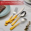 Onlycooker 20-Piece Yellow Silverware Set 18/0 Stainless Steel Flatware Yellow