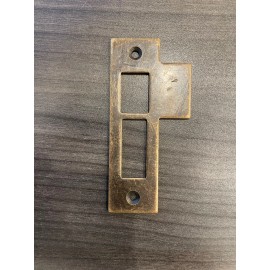 Antique/Vintage Style Door Strike Plate, Mortise, Striker, Keeper, Brass, 3-1/2"