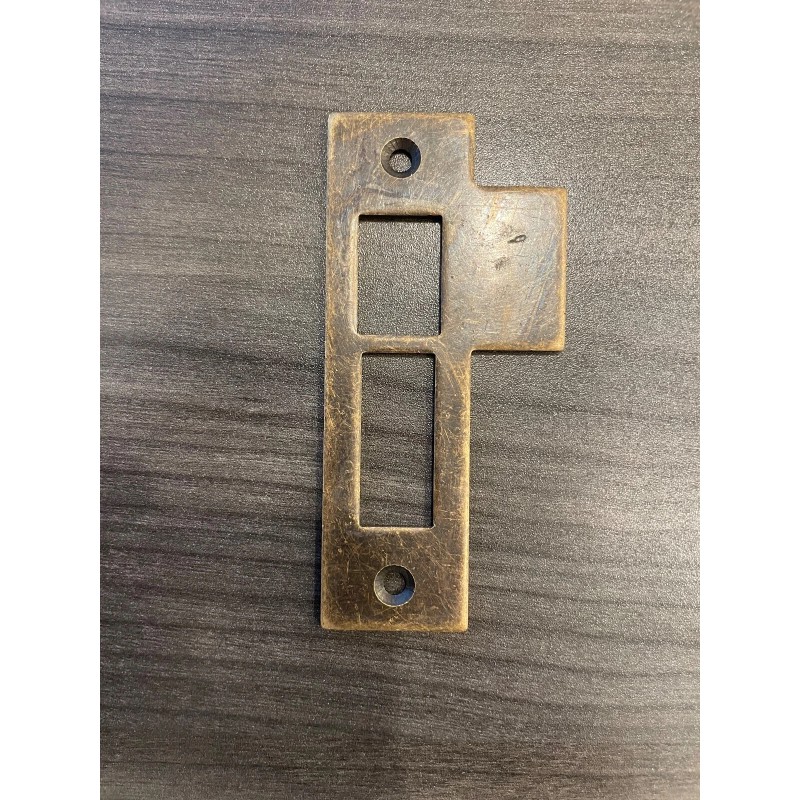 Antique/Vintage Style Door Strike Plate, Mortise, Striker, Keeper, Brass, 3-1/2"