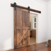 WINSOON 5-16FT Single Wood Sliding Barn Door Hardware Basic Black