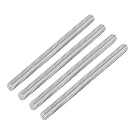 sourcing map 4Pcs Fully Threaded Rod, M6 x 80mm 304 Stainless Steel Right Hand Thread Bar Studs M6-1 Thread Pitch for Furniture Machinery Assembly