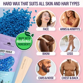 Tress Wellness Waxing Kit for Brazilian Wax - Easy to Use - For Sensitive Skin - Digital Display, Pink to Teal