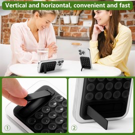 2 in 1 Silicone Sticky Phone Grip, Combines a Powerful Suction Cup and a Durable Mount, Suitable for Any Phone Model Provides Multiple mounting Options for Selfies and Tiktok Video Recording（Black）