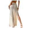SHENHE Women's Crochet Swim Cover Up High Slit Sheer Long