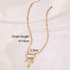 Gold Paperclip Necklace Dainty Gold Cross Chunky Heart Lock Pendant
