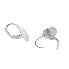 My Home Crystal - Jewellery Making Folding Hook Earrings in 925/35AG Silver Various Designs Jeweller's Quality *Highest Quality Level * - DIY (French Hook with Plate Diameter 10 mm)