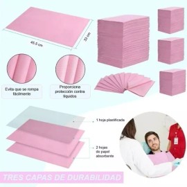 Borgatta Campos Bolsa C/50 Borgatta Toallas Desechables Color Rosa