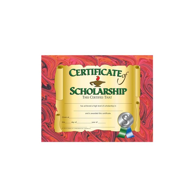 Hayes Certificates of Scholarship, Award Recognition for Academic Achievement, High