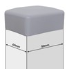 SKIR'CO Fence Post Caps Rectangular Grey Plastic Caps 60 x