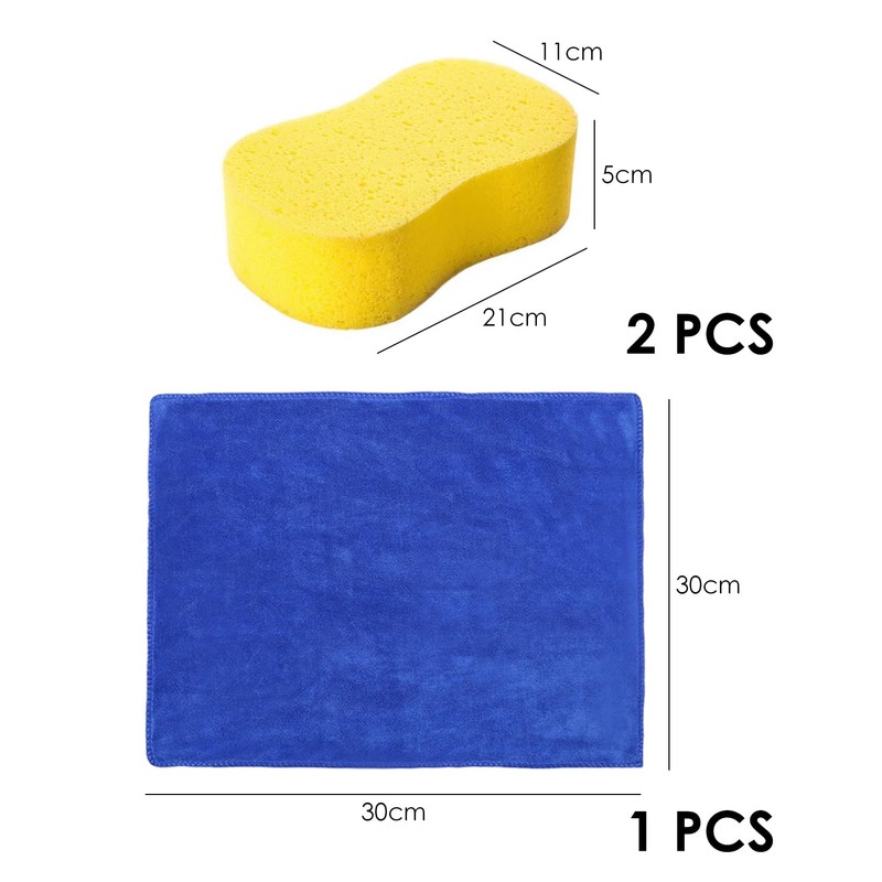 DHSBGWSX 2 Pcs Car Cleaning Sponges, 1 Car Wash Cloth,