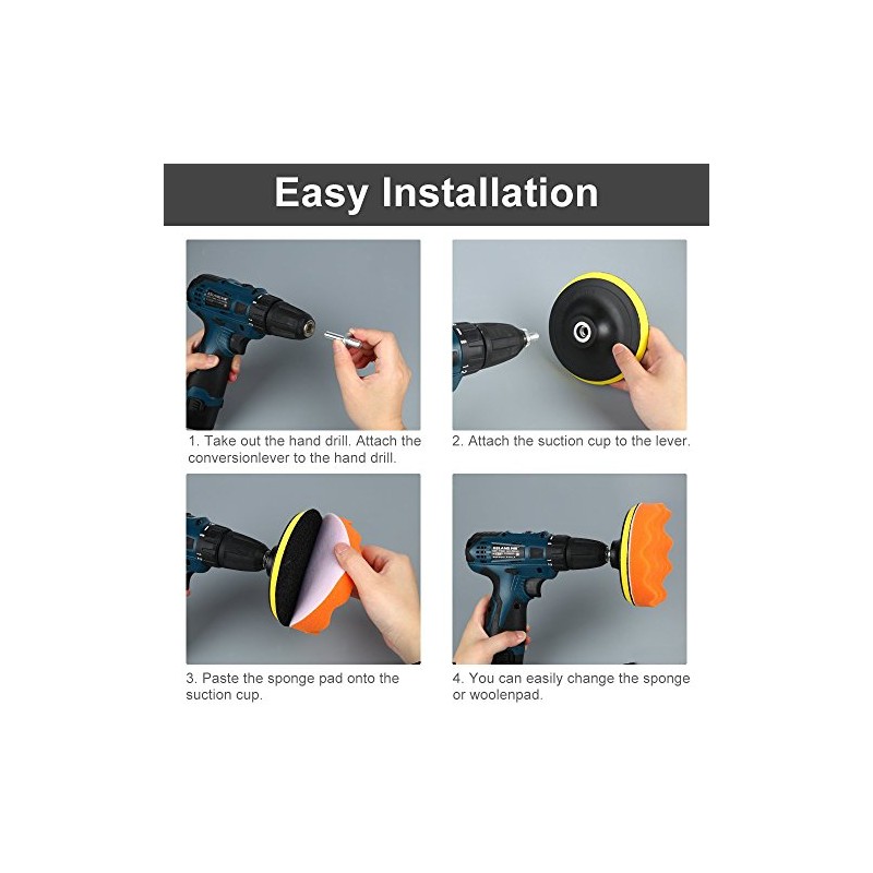 7pcs Esponja de Pulidora de Coche Pulidoras para Coche Kit
