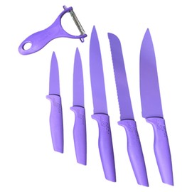 Stainless Steel Purple 6 Piece Kitchen Knife Set