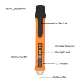 Vole Tester Non Contact Vole Detector Circuit Tester Dual Electrical Tester 12-1000V/48-1000V Adjustable Sensitivity AC Vole Detector Tester Pen with LED Indicator Alarm Mode