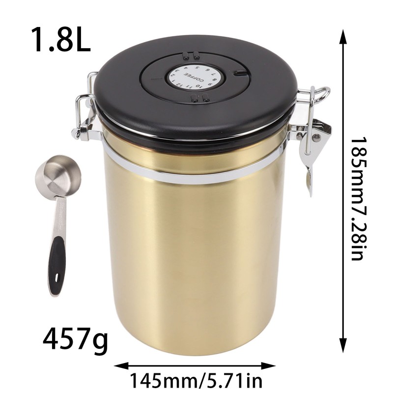 Sealed Sealed Coffee Canister 304 Stainless Steel Coffee Storage Tank