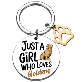 QUIHUD Golden Retriever Gifts Golden Retriever Dad Mom Gifts For Women Dog Lovers Keychain