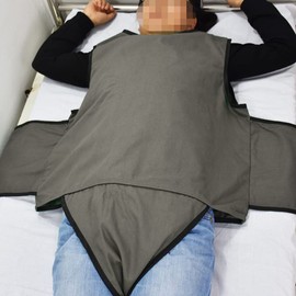 DOPHO Anti-Falling Bed Chair Restraint Vest Elderly Cotton Wheelchair Seat Belt Restraint Clothes Band Clothing for Dementia Patients Nursing Care Products (M Grey)