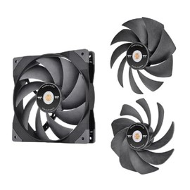 Thermaltake SWAFAN GT14 PC Cooling Fan, 3 Types of Detachable Fan Blades, High Pressure/High Air Flow/Reversed (Single Fan Pack) CL-F157-PL14BL-A