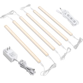 Dimmable Led Under Cabinet Lighting for Kitchen - 6 Pcs 12 inches Linkable Led Counter Light Bars, Led Closet Light Warm White 2700K