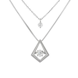 Motegi NYP-646 Dancing Stone Crossfour Cross for NY Pendant Necklace, Silver