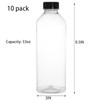 Cedilis 10 Pack 33oz Plastic Juice Bottles with Black Cap,