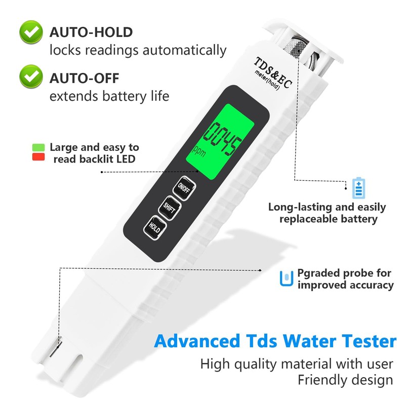 4 in 1 TDS Meter Digital Water Tester - Accurate