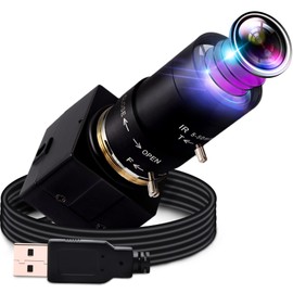 G Varifocal Lens USB Camera 10X Optical Zoom Webcam, 5-50 mm Varifocus Webcam 2448P Zoom Webcam, 8MP Varifocal Webcams with IMX179, Focus Adjustable Windows Mac Linux Webcams
