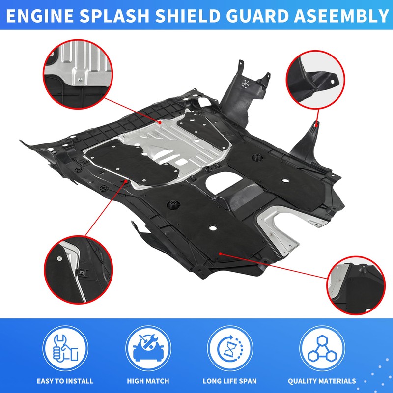 JISKAIAI Engine Splash Guard Under Car Shield Cover Board,Lower Engine